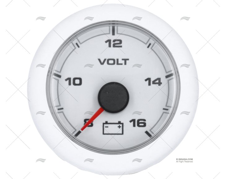 VOLTMETRE OL  12/24V 8-16V 52mm BLANC VDO