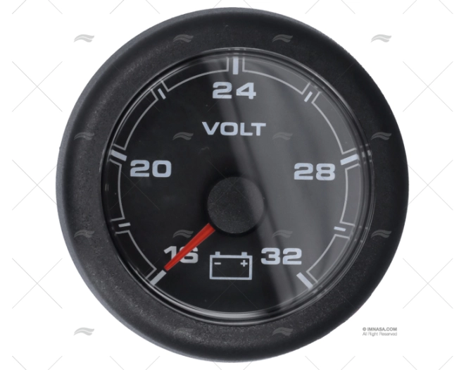 BLACK OL VOLTMETER 12/24V 16-32V 52mm