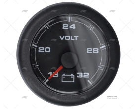 BLACK OL VOLTMETER 12/24V 16-32V 52mm