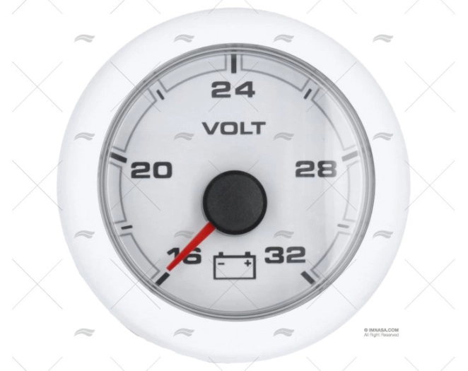 VOLTIMETRO OL 12/24V 16-32V 52mm BRANCO