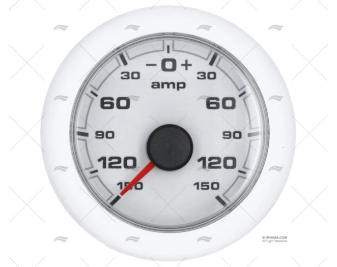 WHITE OL AMMETER 150A 12/24V 52mm VDO