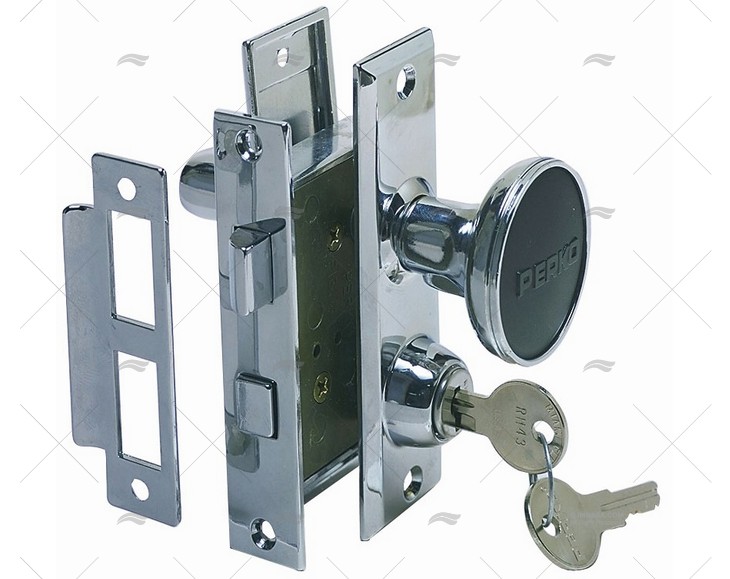 MORTISE LATCH SET CHROME PLATED ZINC PERKO