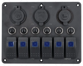 PANEL ELECTRICO LED 12V ON/OFF +usb+toma