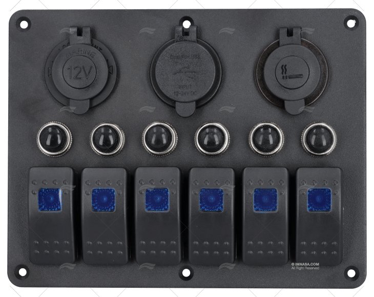 PANEL ELECTRICO LED 12V ON/OFF +usb+toma