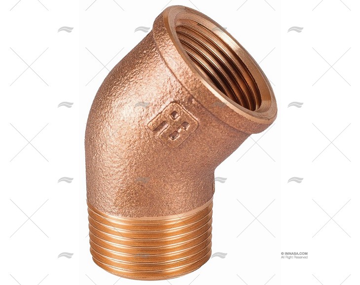 BRONZE ELBOW JOINT M-H 45º 3/8" GUIDI