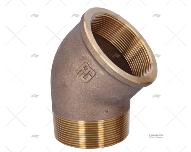 BRONZE ELBOW JOINT M-H 45º 2"1/2 GUIDI