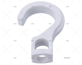 SOPORTE GANCHO NYLON BLANCO 25mm