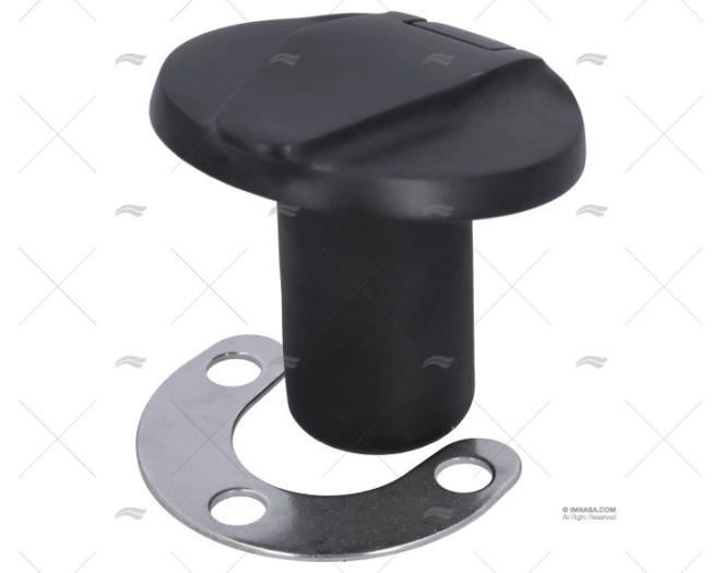 POLE SOCKET W/CAP DULL BLACK MARINE TOWN