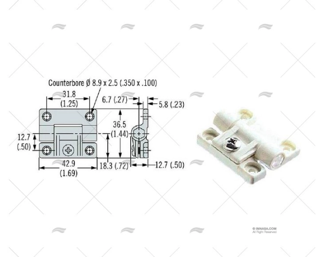 ADJUSTABLE TORQUE HINGE WHITE SOUTHCO SOUTHCO