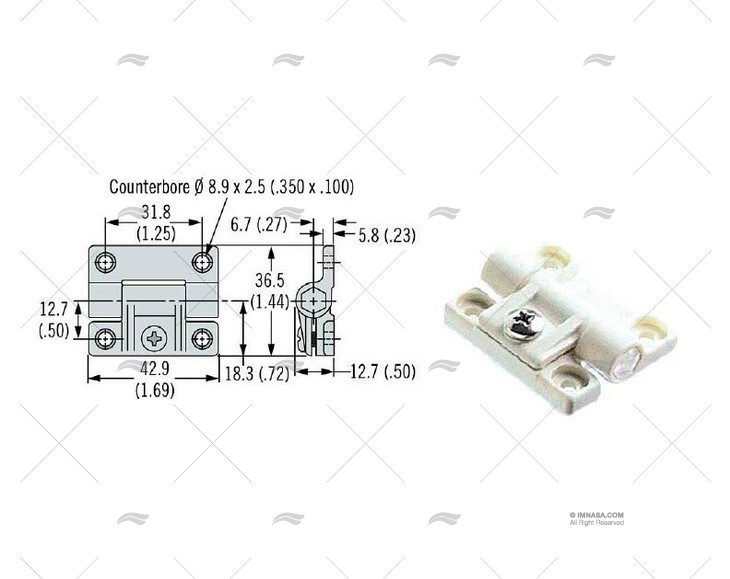 ADJUSTABLE TORQUE HINGE WHITE SOUTHCO