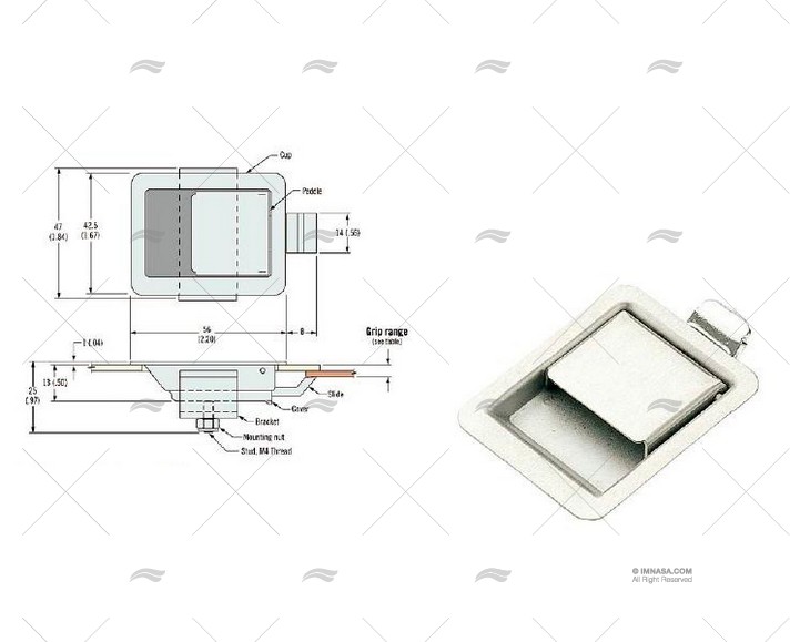 FECHADURA DA PALETA INOX SOUTHCO SOUTHCO