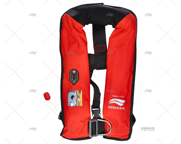 LIFE JACKET 150N AUTO P.SENSOR+RED HARN.