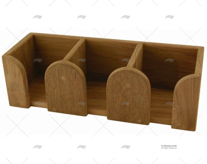 TEAK MUG HOLDER (3) 295x100x90mm ARC MARINE