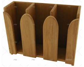 TEAK CUP &BOTTLES (3) HOLDER ARC MARINE