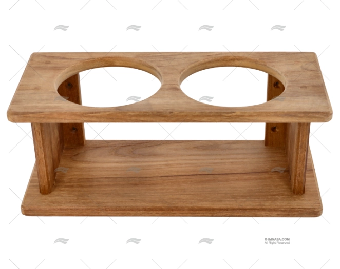 TEAK BOTTLE HOLDER (2) D 90mm ARC MARINE