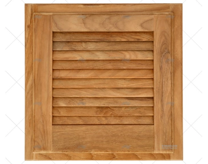 TEAK LOUVRED DOORS WITH FRAME 380x380mm ARC MARINE