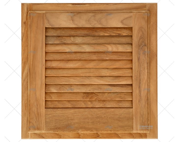 TEAK LOUVRED DOORS WITH FRAME 380x380mm ARC MARINE