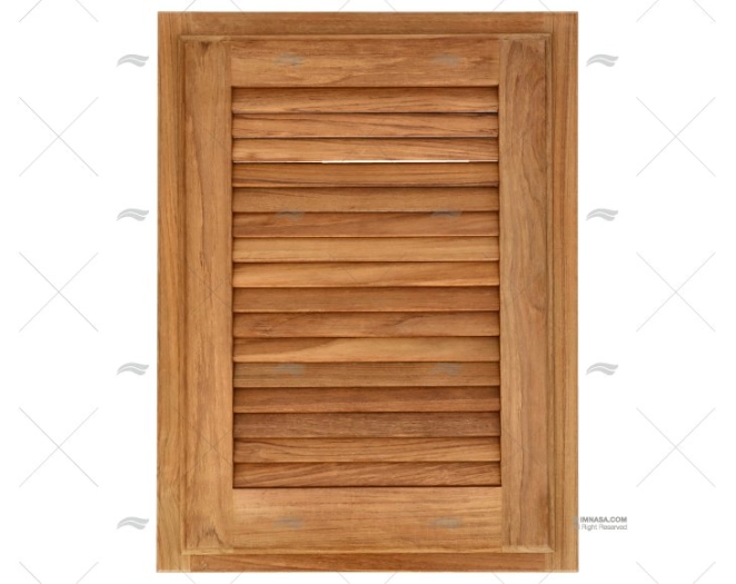 TEAK LOUVRED DOORS WITH FRAME 380x505mm ARC MARINE