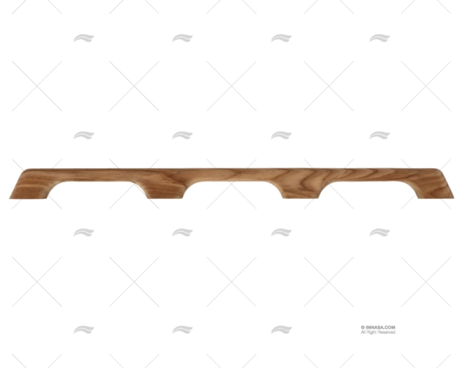 TEAK HANDRAIL 840mm 3 BOWS ARC MARINE