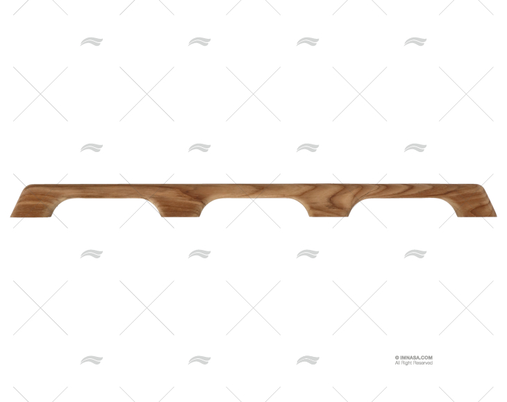 TEAK HANDRAIL 840mm 3 BOWS ARC MARINE