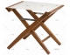 TEAK STOOL CANVAS WHITE ARC MARINE