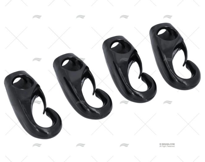 NYLON SHOCK CORD HOOK BLACK 3/8" (4u)