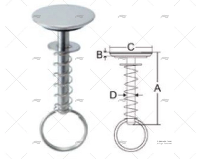 TIRADOR ANILLA C/MUELLE INOX 316