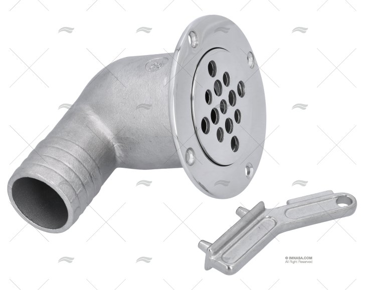 DECK DRAIN SCUPPER 38mm 95º INOX 316 MARINE TOWN