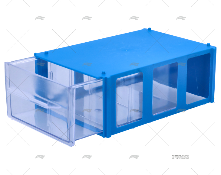 CAJA PORTAOBJETOS AZUL 1C.14.5X9.5X5.5C