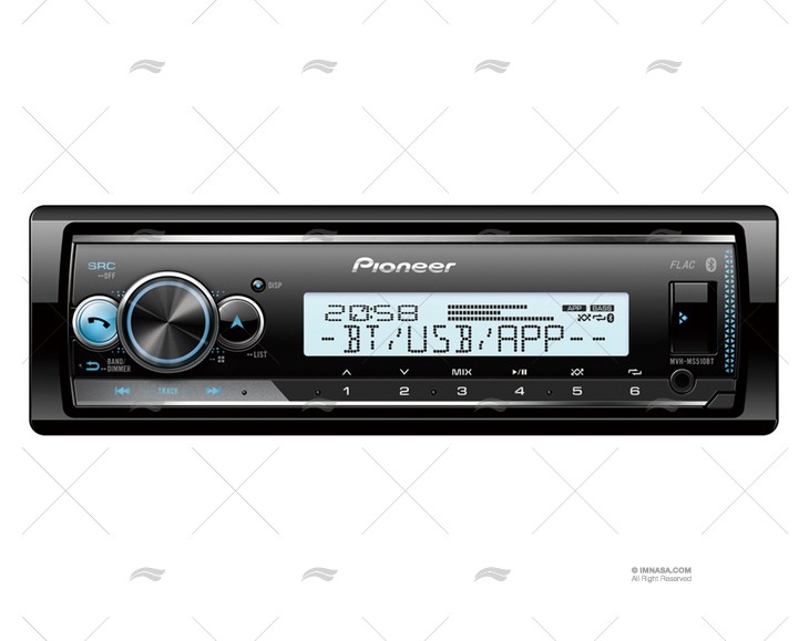 RADIO PIONNER MVHMS520BT RDS USB BLUE SP PIONEER