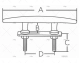 STUD CLEAT SS316 153mm MARINE TOWN