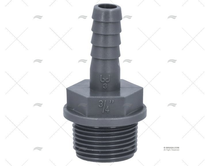 STRAIGHT HOSE NOZZLE 3/4" DIAM 12mm