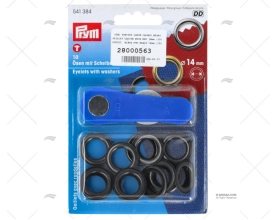 EYELET  BLACK PVD BRASS 14mm (10) PRYM