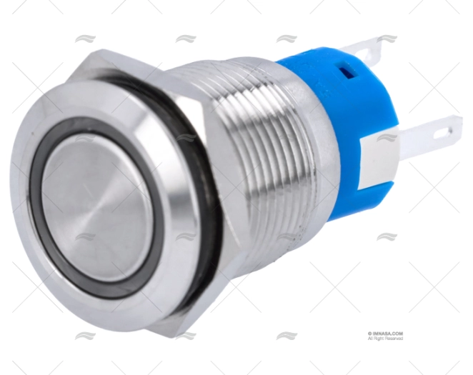 INTERRUPTEUR PUSH-OFF 24V A/ LED BLEU 5A