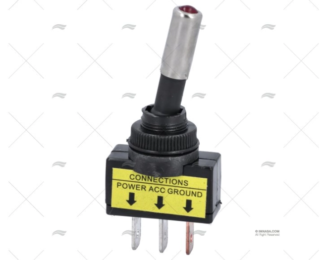 INTERRUPTOR ON-OFF 20A/12V/3PIN LUZ ROJA