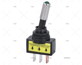 SWICH PUSH ON-OFF 20A/12V/3PIN RED GREEN