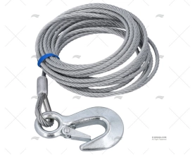 WINCH CABLE W/HOOK 6m MARINE TOWN