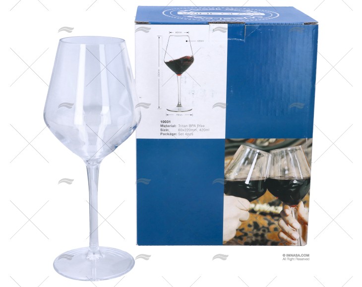 COPA VINO TRITAN 60x220mm 420ml 4pcs