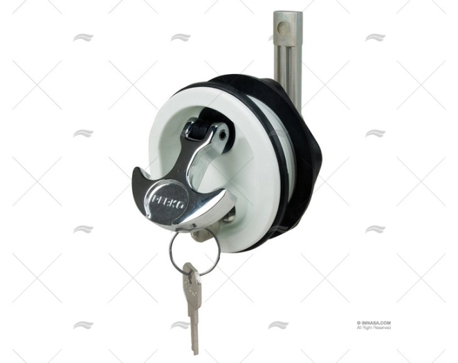 T HANDLE W/LOCK 76mm WHITE CHROME