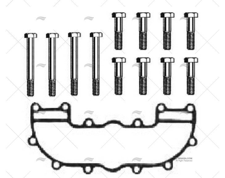 KIT JOINT COLECTEUR MERC 153 CID / VIS BARR MARINE