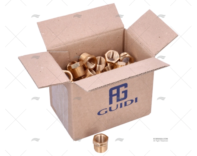 BRONZE COUPLER  MALE-FEM. 1/2"-3/8" (20) GUIDI