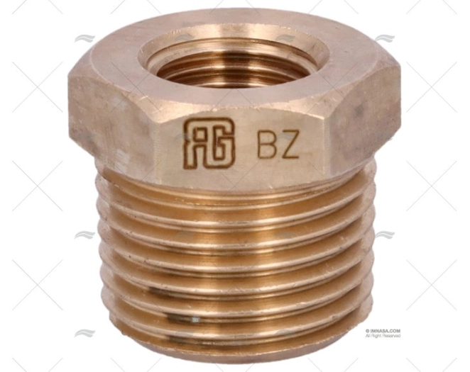 BRONZE COUPLER MALE-FEM 1/2"- 1/4"