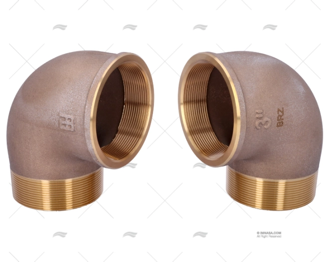 BRONZE ELBOW JOINT M-H 90º 3" (2)