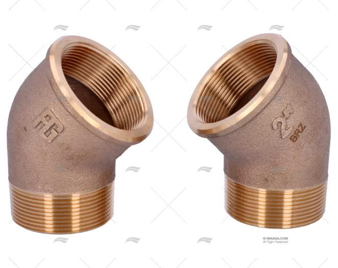 BRONZE ELBOW JOINT M-H 45º 2" (2)