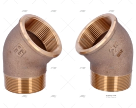 BRONZE ELBOW JOINT M-H 45º 2" (2)