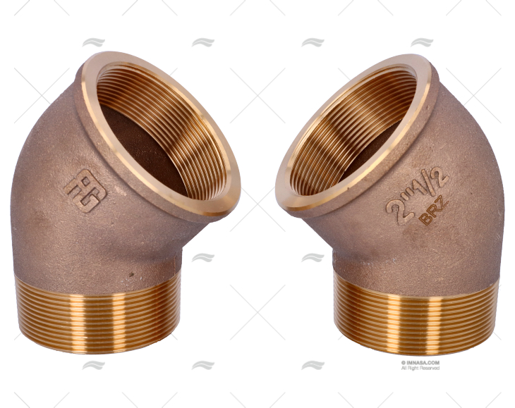 BRONZE ELBOW JOINT M-H 45º 2"1/2 (2)