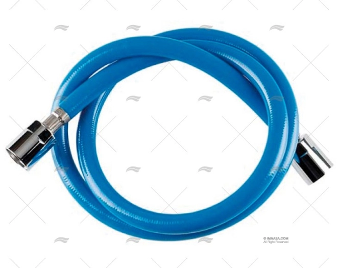 SHOWER HOSE 0,75m BLUE S.S. G1/2"-G1/2"