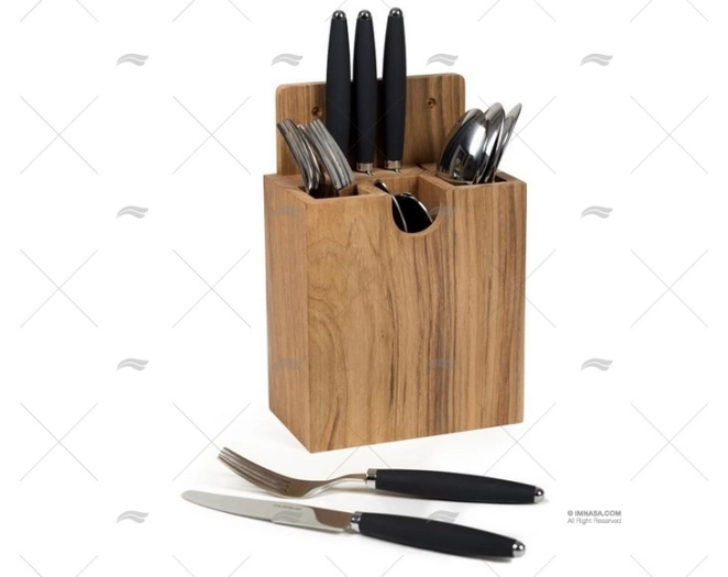 TEAK CUTLERY HOLDER ARC MARINE