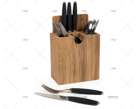 TEAK CUTLERY HOLDER ARC MARINE