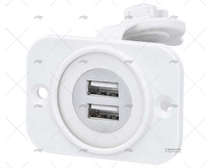 CLAVIJA DOBLE USB BLANCO 12V MARINCO